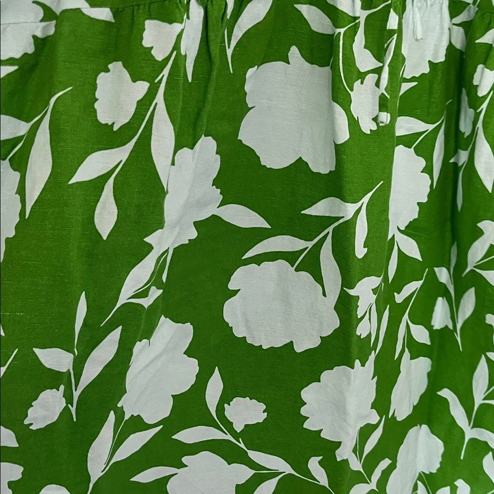 Kate Spade NY x Target Rose Linen Maxi Dress 1X Green /Blue Long Sleeve Dress - Picture 6 of 11